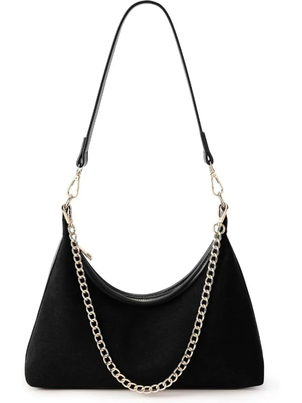 Chic Suede Small Hobo Bag for Women, Versatile with 3 Detachable Straps